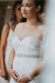 I bought this dress for my wedding next August. I'm currently 18 weeks pregnant and this dress has a bit of stretch to it so I was still able to try it on. It is super comfortable & fits like a glove. I tried on wedding dresses worth way more and did not love them as much as I love this dress!

Update 1 year later: The dress fit perfectly, I had SO many compliments. I could not have been happier with this dress. - Rachel W.