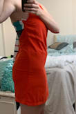 I read reviews and decided to order one size up from usual, even though usually a S that is "loose in the hips" usually fits. I ordered a M and it is still tight through the hips- I could zip it but it didn't lay right as on the model. A L would probably be far too big on top (and it's so popular it probably is not in stock) so I'll probably have to return and give up on this gorgeous look. Super disappointed because the dress is VERY cute! (Full disclosure the bow is really hard to tie but if it fit right wouldn't make me return it) - Maggie E.