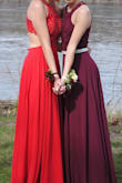 I did many alterations to this dress due to the dress is very long...
I raised the slit on the leg because it was very low, I added some bling because it is plain, and hemmed it quite a few inches (even with heels on). Overall, very nice quality and a great deal for a prom dress. - Mia C.