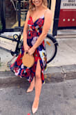 Form fitting/tight around the waist. Adjustable straps made the fit perfectly. Great silky material. Colors are a bit darker in person but it made me love the dress even more. Super happy with this purchase! - Rachel B.