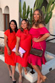 I am normally a size 12 in women's and I ordered an XL. It was a little loose on me, but I'm not exactly sure if I would have been better with an L or if I needed it tailored? 

The dress is beautiful! I received many compliments at the wedding that I wore it to in San Clemente, CA. The material is thick enough to make it a great quality dress but not hot or anything. The color was beautiful as well. I would definitely order this again! - Jennifer M.