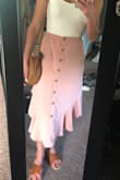 This is a beautiful set. The quality of the material is good and overall fit is good. The skirt is a little loose on the waist, but smalls from Lulus tend to be slightly big on me. I love that I can mix and match with the top and bottom... this is a versatile, classy set and I am super happy with the purchase! Would buy again! - Judith M.