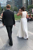 I read the reviews and looked at the photos over and over before deciding on this dress and I am SO happy I bought it. We had a civil ceremony at City Hall and it was perfect! I've never ordered from Lulus and was impressed by the quality of the dress. It isn't see through at all. I got so many compliments and felt so beautiful wearing it! We walked around the city and bar hopped after. It was comfortable and exactly what I was hoping for. I'm 5'9 and wore a flat sandal - you can see in the photos how it was on the ground a little but I didn't mind that and preferred it. I usually have trouble finding a long enough dress! - Casey F.