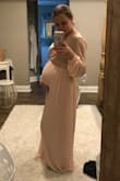 I will be 8 months pregnant for a wedding that I am the maid of honor in. I bought a dress from Lulus and was so excited to see that they had free shipping and returns!! This material was beautiful but stretchy so I can grow my belly. Can't wait to wear it! - LeAnn N.