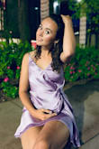 This dress is beautiful! The material is soft and silky, length hits about mid thigh, and the straps are adjustable. Great date night dress. - Eva M.