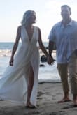 This dress is so pretty, I felt like Marilyn Monroe in it. I wore it for my engagement photos. I originally ordered a small(I usually am a small in Lulus dresses) and it would not zip up around my rib cage. I ended up exchanging it for a medium. This dress is meant for tall girls. I am 5'9 and I definitely could have worn heels with it. - Ashley S.