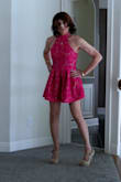 Very high quality material - better than I expected. Fits like a glove after I returned my normal medium and got a large. Do order one size up. Love the color and the cut. (Had it shortened 2.5 inches for a more leggy look.) - Julie D.