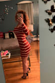 Soft, has some stretch. Sleeves are tight for me, more than the dress. The off the shoulder part doesn't stay right. But was a good deal and I'm keeping it. Would say runs lil small. - Tanya S.