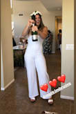 I absolutely love this jumpsuit. Fit like a dream especially because my hips are large and my waist is smaller so I was able to get a medium to fit my waist but the stretch fit over my hips. Wore this for my bridal shower and everyone LOVED it! - Kimberly B.