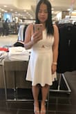 I have pink & white in this dress style. The reason this one does not deserve 5 stars is white color is not on sale, I bought it at full price $50, plus the chest area is still loose on me as my bra size is 32A or 34A. As you see from my pic, the material is good enough to cover my busts, this dress style shapes my waist/stomach :) - Annie D.