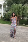 This dress was perfect for a wedding on the beach. The material was soft and it fit true to size. - Maritza
