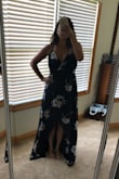 I wore this dress for family pictures. I typically order a small or a medium and could have definitely ordered a small, but it still looked beautiful! - Ashley W.