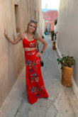 I got this for my trip to Santorini and love it! Such a fun dress! I got a lot of compliments on the dress and people wanting to know where I got it :). It was a bit long on me, but heels fixed the problem. - Ashley W.