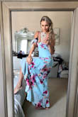 I am obsessed with this dress! I ordered 2 colors black and blue and decided to keep them both after trying them on. It flows nicely! Black really stands out and blue is very feminine.
The fit is comfortable, tiny bit big in the chest area but I wouldn't change for smaller size, I will just wear a push up bra. - Svetlana Z.
