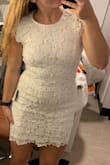 This fits great every where on my body! Where it connects in the back at the top, it is a little loose but honestly I'm obsessed with it and if you're looking for a great dress for bid day (sorority) or even a nice white dress I would totally recommend this! - Olivia C.