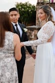 I couldn't believe how amazing the material is for the price!! Its truly beautiful I received so many compliments about it. I had to fix a little bit the sleeves because they were to loose,but it was fixable and perfect !!!
I was so happy that I could find the perfect wedding dress and affordable too!!! - Stephania T.