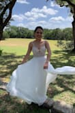 This dress was perfect for my small wedding in Austin Tx. Everyone complimented my dress and it fit perfectly. It looked so beautiful in the pictures as well. If you are having a small wedding, this is the perfect dress! - Estefani S.