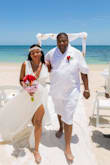 This dress was perfect for my beach vow renewal. I first ordered a medium, but it was tight across my chest. Returned and within 3 or 4 business days received a large. Order this dress... you will not regret it!! - Sophronia T.