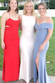 I wore this dress to an Air Force Ball, and it was the perfect dress for me. It was elegant, classy, comfortable, and flattering! I received many compliments! It fits true to size, but I did have to take about 0.5 inch off the bottom because I chose not to wear heels with it. I also tacked in my favorite bra to the dress to make the chest fit nice and smoothly. 10/10 happy with this dress! - Allison H.