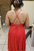 I wore this dress to a wedding and got so many compliments. I did wear petals but you can wear a strategically placed bra or none, and/or spanx. The dress looks beautiful after being pressed by the cleaners. I did try a medium at first but I'm big chested, curvy and have broad shoulders and it just didn't look right. Do not be influenced by weight, everyone carries it differently. Your chest size is the deciding factor when selecting your size for this dress. The material is thin and very lightweight, there is a matching colored slip. It can be dressed up or down. I loved this dress and will be wearing it again. - Nancy S.