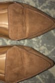 I was really excited to get these shoes for work! They were true to size and very comfortable. However, after wearing them for only two hours they started to crease on top. The pictures are after only wearing them twice. Disappointed that the new look did not last and they already look beat up. - Megan K.
