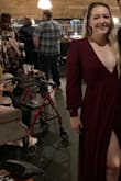 I bought this for a wedding my boyfriend and I were going to. It is super comfortable and beautiful, but also not true burgundy. In sunlight it is purple and in dim lighting it is burgundy. So if you happen to be going to a wedding outside be mindful of that! Both photos show the color change from outdoor lighting versus a more dim lit room. - Simone E.