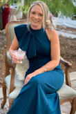 I recieved so many compliments on this dress!! I'm usually a size small on top and medium on bottom. I ordered a small and a medium, I felt like the medium was perfect in all the right places. The length was great for heels! - Chelsea B.