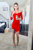 I am so impressed by how well this dress fits!!! I have a hard time fitting dresses well, they tend to bag at the waist above my bum since my waist is pretty small and my bum bit so much. This fits like it was made for me! The asymmetrical hem in front and waist ruching add extra curve appeal giving me a more feminine shape to my athletic build. So in love with this! And the neck like is everything! You must get this dress if nothing else! - Stephanie K.