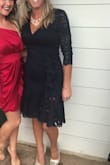 This dress was amazing! The material is nice and comfortable and stretchy! I love having a dress you can wear any bra with. The flare of the dress at the bottom was so cute and the sleeves were perfect for a fall wedding since it gets cooler at night. Loved it! - Lauren M.