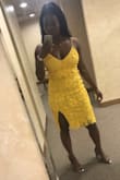 I wore this dress to my friend's wedding and it was perfect! I was the only one in a bright yellow dress, but I didn't mind at all. It fit perfectly. Not too snug, not too loose. - Chinasa E.
