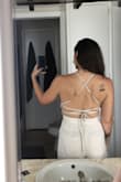 Wore it for my wedding shower and got tons of compliments. It's pretty long and will need to be hemmed and the material is a little itchy but other than that, amazing! Would definitely buy in multiple colors. - Jordan C.