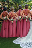 The versatility of this thing is incredible. Everyone in the bridal party looked amazing and it was comfy and hugged everyone's curves just right. Plus you could dance the night away without a worry for sweat stains or it falling apart. And big fan of the price and style of this dress! Great purchase. - Brynn S.