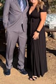 I loved this! The material is a little heavier than I thought but I got so many compliments on it! I ordered large (I have bigger hips than a waist) but because of where the dress tightens (just underneath bust) I could have probably ordered medium. Overall very gorgeous and great material! - Amanda H.