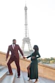 I purchased this dress for a maternity shoot. Not knowing my size I got a large and it was always too big. When I was in Paris I got it tailored to fit my belly and it worked out perfectly. I believe because of the fabric I could have gotten a small. Either way the dress was perfect. - Crystal W.