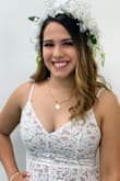 I was afraid of getting this dress because I am short (5ft) and was afraid it would be too long, but it was perfect! I love everything about it, especially that I didn't need to wear a bra with it. I got so many compliments on it. If you're thinking about getting I would say definitely go for it! - Maria E.