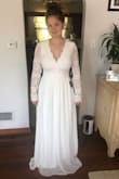 I've been wanting this dress for a couple of years and finally got it for my reception dress. I think it's gorgeous, but it is crazy long (which I'm sure is a plus for some people) and the sleeve a very baggy. With a few alterations, it'll be perfect! - Emily G.