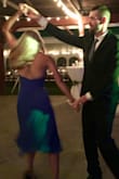 I ordered a small dress and it fit good. I'm a 32DD but have a tiny waist. I felt like I was going to fall out so I tightened the dress as tight as it would go, you couldn't even see the back detail but my front felt secure and I wouldn't have down sized. It was such a fun dress to dance in and twirl! It was very wrinkled but I took a steamer to it and it worked perfectly! I took a leather jacket to wear In case it got chilly and it paired well with the dress. However, if you are bigger up top, I recommend a little extra sewing on the front straps because one of mine broke by the end of the night...sewed it back together and it looks like new! - Adrienne S.
