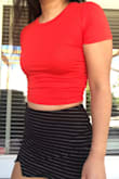 Perfect crop top, just the right length, it flatters my body. It's soft and comfortable and sexy. I love it so much that I bought it in 3 different colors. - Grace F.