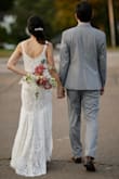 I wore this dress for my wedding and I absolutely loved it! I had compliments left and right. It was comfortable, beautiful, easy to wash, very flattering, easy to dance with. Absolutely gorgeous! I was lucky to have a great seamstress too, the dress is long, so I needed it altered, my seamstress did it at the right places, and she used the extra lace to place in the straps, and she added some cups for the breasts :) This dress hugged my body in all the right ways. It's an amazing dress and affordable, and really good quality! - Isabella L.