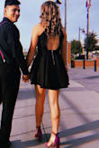 Even in all of it's simplicity, this dress is definitely a perfect statement dress if your wanting to go more on the plain side. The dress was also very comfortable and hugged the right place, I was worried that it was going to be too short however it wasn't the case, I wore this to my homecoming and  received so many compliments! Absolutely loved the open back and how it cuts a little bit into the sides, busty girls: it was a little snug but not as much so I would go up another size. Much love for this pretty layered open back dress! - Claire H.