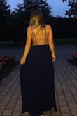 This dress was just perfect and so beautiful. I ordered the navy color - wore it to an August wedding. I'm 5'1" and ordered XS. It fit great everywhere but even with a small heel I did have to have the length altered (but that's usual for me). I 100% recommend this. - Maria G.