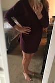 I really like this sweater dress. I think it looks exactly like the photos, and it's very soft and cute. The one problem is that it's a great length unless you cinch the waist at all. It's nicely cut to give you that relaxed sweater dress look, so unless you really want an A-line or body con look, you probably won't belt it. But I noticed that when I put my hand on my waist, the dress loses a couple inches in length and goes from flirty but appropriate to just plain short. Still a great dress overall though! - Karen E.