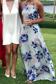 Stunning dress. I wore it to a wedding and rehearsal dinner this summer and wish I could wear it even more. The material is great and flowy for a summer wedding. The color and design is gorgeous. It was simultaneously not too much and really beautiful. You could dress this up or down depending on the occasion, but the materials is nice, so it's summer wedding appropriate. Only complaint was that the back fell lower on me than on the model online. Otherwise, the top was tight and I didn't even need a bra. So flattering! This picture doesn't even do it justice. 10/10 recommend. - Sarah F.