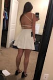 I was really nervous about getting this dress because I was afraid it wouldn't fit my chest very well. But it fit perfectly! I loved the material of the dress and the look. I love how it gave my cleavage since that's something I never have. Great purchase. I would get more in different colors if I could afford it. - Mary M.