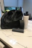 This bag exceeded my expectations. It is super roomy and the quality is gorgeous. It has a beautiful soft almost suede lining, an attached open pocked as well as the pouch that comes out!! I love this and will buy the green as well!!
(Pictures of full bag) - Stephanie M.