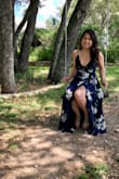I've worn this dress to two different weddings and it's super comfortable and flowy. Great for outside weddings! I'm a shorty so it was really long but I didn't want to get it altered. If you are busty at top, consider going a size up cause you'll definitely see cleavage. I probably should have exchanged for a S but I was just impatient. It's such a fun, beautiful print! - Mary V.