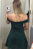 This dress is so beautiful and the material is so thick and flattering. It is quite formal and the shoulder fitting is really pretty, especially from the back. Works perfectly braless and has good secure stretch. - Catherine E.
