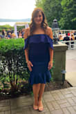 Wore this dress to my friend's wedding. It was beautiful and I got a ton of compliments on it. I did have to get it altered quite a bit, mainly because I'm short and the dress was a bit long and loose on me. Also, the underside of the top of the dress kept falling down because I have a smaller chest so the tailor put stays in it and tightened it across the chest. In the end, it fit like a glove. - Vanessa S.
