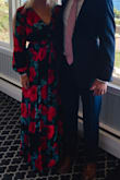 This dress was absolutely perfect. I got so many compliments on  it. The fabric is pretty light weight. I wore it to a fall wedding in Maine. - Samanth L.