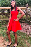 This dress was absolutely amazing. I really love the way it fit me although it was a little large that was because of my specific body type. I am taller and skinnier. This dress was totally worth the price. I am so happy I wore this dress to homecoming I loved it! I recommend that you buy this dress because it literally is so cute and it has very good material not cheap at all. Thanks Lulus! - Michaela G.